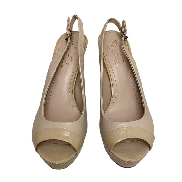Marc Fisher Melissa Leather Slingback Heels in Tan Cream - Picture 2 of 6